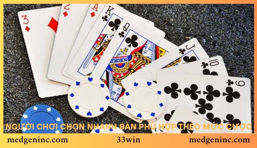 Người chơi chọn nhanh bàn phù hợp theo mức cược
